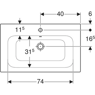 Geberit Selnova Umywalka meblowa 80x48 cm biała 500.995.00.1 - Umywalki - miniaturka - grafika 2