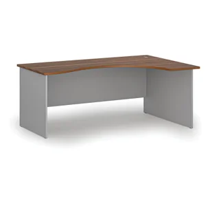Biurko narożne PRIMO GRAY, 1800 x 1200 mm, prawe, szary/orzech - Biurka - miniaturka - grafika 1