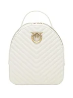 Plecaki - Pinko Love Click Backpack Cielęcina NAPATOWANE Chevron, Plecak Damski, Z14Q_Biały Jedwab-Antique Gold, U, Z14q_biały Jedwab-antyczne złoto, Taglia unica - miniaturka - grafika 1