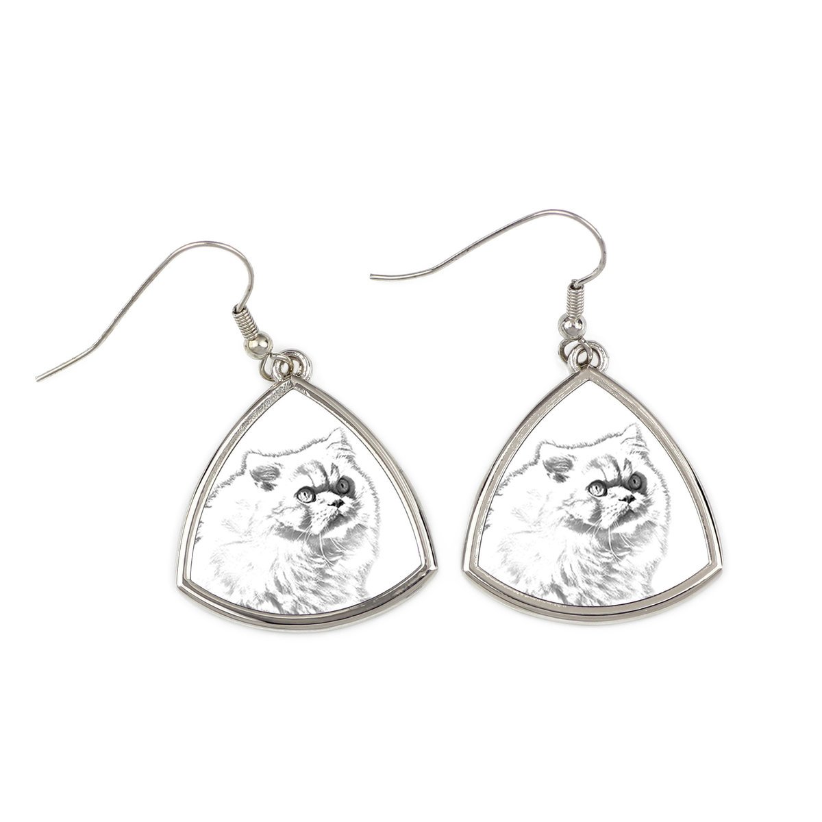 Himalajski - kolczyki z kotem, wiszące kolczyki ze zdjęciem, personalizowana biżuteria z nadrukiem marki Art-Dog