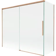 Parawany nawannowe - Mexen Rox parawan nawannowy 2-skrzydłowy rozsuwany 180 + 90 x 150 cm, transparent, miedż szczotkowana - 8C9-180-090-65-00 - miniaturka - grafika 1