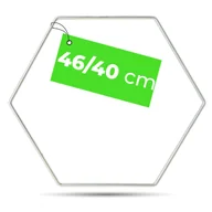 Wyposażenie pokoiku dziecięcego - HEKSAGON | metalowy | SREBRNY | Obręcz do MAKRAM | ŁAPACZ SNÓW BAZA 46 cm - miniaturka - grafika 1