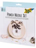 Zabawki kreatywne - Folia Zestaw "Punch Needle" w kolorze beżowo-białym do rękodzieła - miniaturka - grafika 1