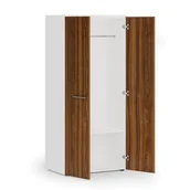 Szafy biurowe - Szafa ubraniowa biurowa PRIMO WHITE, 1 półka, drążek do szafy, 1781 x 800 x 500 mm, biały/orzech - miniaturka - grafika 1