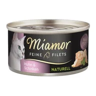 Mokra karma dla kotów - Miamor Feine Filets Naturelle w sosie własnym Kurczak i szynka 48x80 g - miniaturka - grafika 1