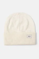 Czapki damskie - Pepe Jeans czapka z domieszką wełny YELA HAT kolor beżowy z cienkiej dzianiny PL040360 - miniaturka - grafika 1