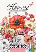 Kolorowanki, wyklejanki - Kolorowanka A4 Flowers Kwiaty - miniaturka - grafika 1