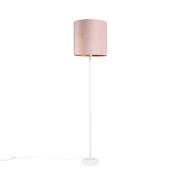 Lampy stojące - QAZQA Nowoczesna lampa podłogowa biała z kloszem różowym 40cm - Simplo 98104 - miniaturka - grafika 1