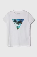 Koszulki dla chłopców - Guess t-shirt bawełniany dziecięcy kolor biały z aplikacją - miniaturka - grafika 1
