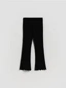 Spodnie i spodenki dla dziewczynek - Reserved - Legginsy flare - czarny - miniaturka - grafika 1