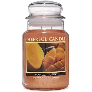 Cheerful Candle duża świeca zapachowa w szklanym słoju 2 knoty 24 oz 680 g - Mango Tango - Świece - miniaturka - grafika 1