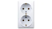 Gniazdka elektryczne - Ospel Gniazdo podwójne z uziemieniem schuko, kolor biały GN-2BS/00 - miniaturka - grafika 1