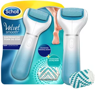 Scholl RECKITT BENCKISER Velvet Smooth elektroniczny pilnik do stóp z kryształkami diamentu + lusterko 9060915 - Pielęgnacja stóp - miniaturka - grafika 1