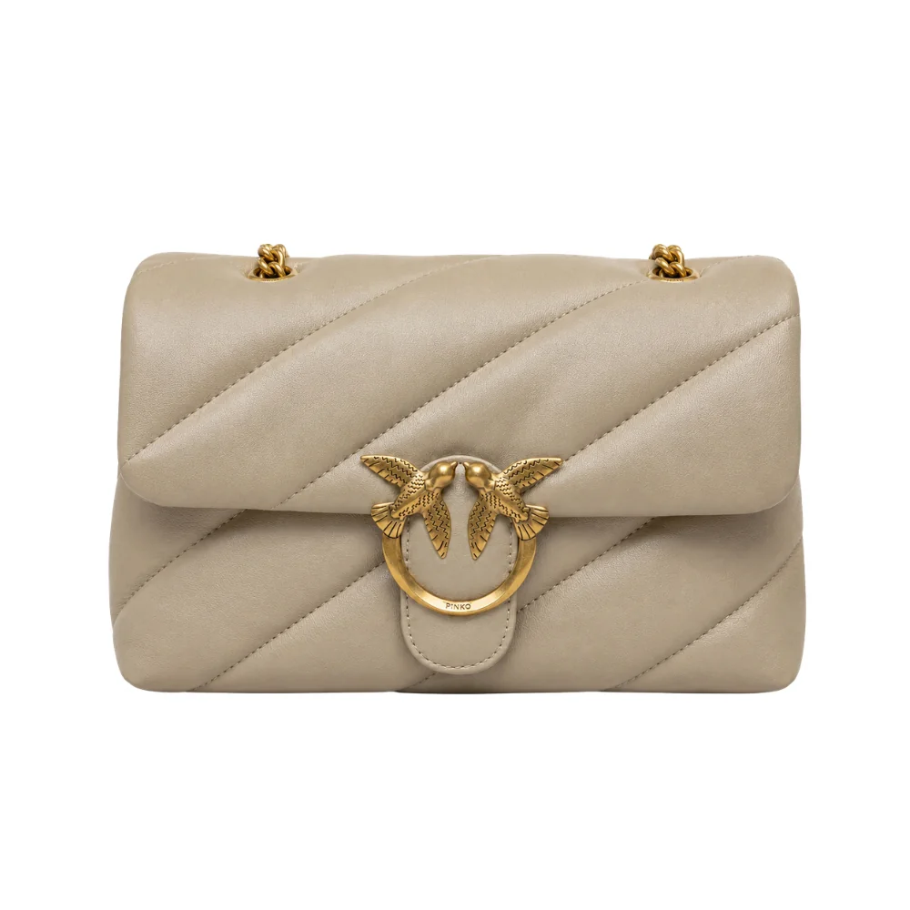 PINKO Beżowa listonoszka damska pikowana Love Puff Classic CL
