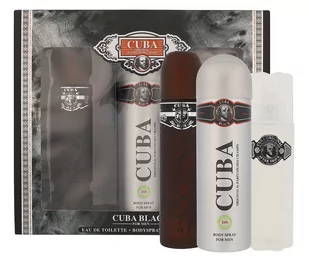 Cuba Black woda toaletowa 100 ml + woda po goleniu 100 ml + dezodorant w sprayu 200 ml - Zestawy perfum męskich - miniaturka - grafika 1