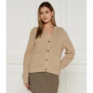 Swetry damskie - POLO RALPH LAUREN Wełniany kardigan | Loose fit | z dodatkiem kaszmiru - miniaturka - grafika 1