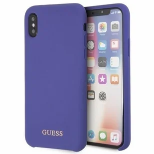 Guess Silicone - Etui iPhone X fioletowy - Etui i futerały do telefonów - miniaturka - grafika 2