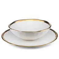 Talerze - Zestaw Obiadowy Na 4 Os. Lissa White Gold 8 Talerzy - miniaturka - grafika 1