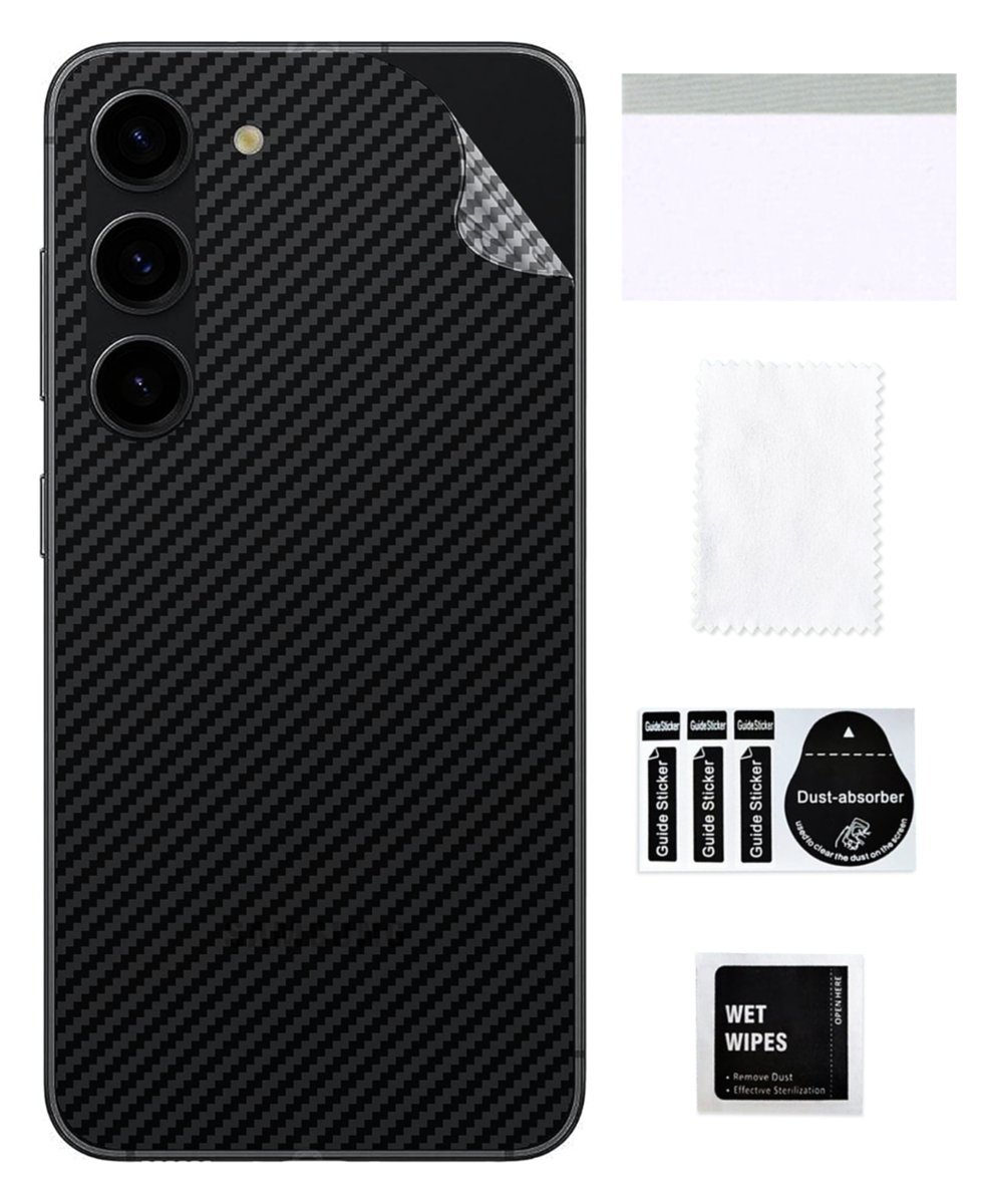 Folia ochronna do SAMSUNG GALAXY S24 FE skórka na tył karbon czarny plecki