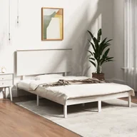 Łóżka - Łóżko z litego drewna sosna biała 120x200 cm - miniaturka - grafika 1