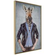 Plakaty - Plakat - Zwierzęce alter ego: Zebra (rozmiar 40x60, wykończenie Rama złota z passe-partout) - miniaturka - grafika 1