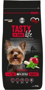 BIOFEED TASTY DOGS LIFE ADULT SMALL WITH BEEF 1,5KG