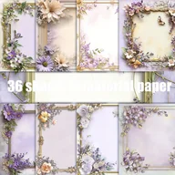 Rękodzieło - TEMU 36 Niepowtarzających się ramki z fotografią kwiatów w stylu vintage, do scrapbooka, dekoracyjny, materiał papierowy odpowiedni do tworzenia - miniaturka - grafika 1