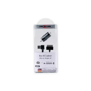 Ansmann USB 2.1A + kabel Apple usb2.1a+kab - Ładowarki samochodowe - miniaturka - grafika 1