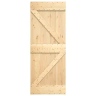 Drzwi wewnętrzne - Drzwi przesuwne z osprzętem, 70x210 cm, lite drewno sosnowe 8721012083035 - miniaturka - grafika 1