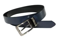 Paski - Pasek Męski Skórzany Arucce (PL) Skóra Naturalna DW EXTRA Klamra Nowoczesna 35 mm GRANATOWY - miniaturka - grafika 1