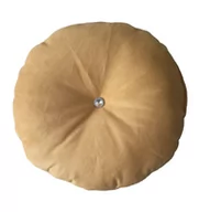 Poduszki dekoracyjne - Poduszka dekoracyjna ozdobna okrągła welur velvet ŻÓŁTA salon 30cm prezent - miniaturka - grafika 1