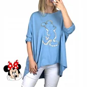 Bluzki damskie - TUNIKA OVERSIZE AŻUR HAFT MIKI wygodna bawełna luźna casual 54 56 7XL 8XL - miniaturka - grafika 1