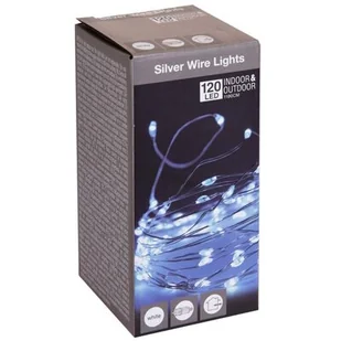 KMTP Lampki choinkowe KMTP Lampki świąteczne na srebrnym druciku 120 LED zimne białe programator lampki dekoracyjne K-AX4234310 - Oświetlenie świąteczne - miniaturka - grafika 1