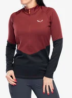 Bluzy sportowe damskie - Bluza polarowa damska Salewa Puez PL HZ Fleece - syrah - miniaturka - grafika 1