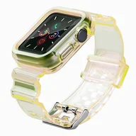 Etui i futerały do telefonów - Strap Light Set silikonowa opaska pasek bransoleta bransoletka etui do zegarka Watch 6 44mm / Watch 5 44mm / Watch 4 44mm / Watch SE 44mm żółty - miniaturka - grafika 1