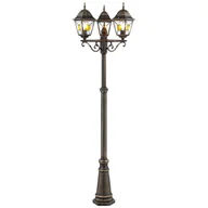 Lampy ogrodowe - Metalowa lampa uliczna Janel 90985A86 Brilliant latarnia potrójna złoty czarny - miniaturka - grafika 1