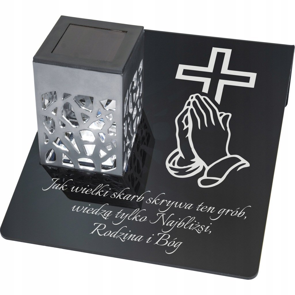 Solarny znicz LED STATUETKA NA CMENTARZ GRÓB DUŻA wieczna lampka nagrobna