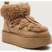 Śniegowce damskie - INUIKII Śniegowce TEDDY PLATFORM | shearling | zamsz - miniaturka - grafika 1