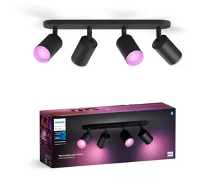 Philips - LED RGBW Ściemnialne oświetlenie punktowe Hue FUGATO 4xGU10/4,2W/230V czarne - Lampy sufitowe - miniaturka - grafika 1