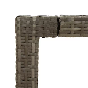 Lumarko Stół ogrodowy, szary, 190x90x75 cm, szkło i rattan PE - Stoły ogrodowe - miniaturka - grafika 6