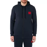 Bluzy męskie - HUGO Męska bluza Daple212 z bawełny Terry z naszywką z logo, Dark Blue405, S - miniaturka - grafika 1