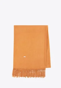 Szalik damski z frędzlami jednolity brązowy - Apaszki i szaliki męskie - miniaturka - grafika 1