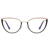 Okulary korekcyjne, oprawki, szkła - Okulary kocie do komputera damskie z filtrem BLUE Light zerówki 2583-1 ze skazą - miniaturka - grafika 1