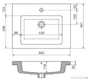 Oristo Skagen szafka z umywalką wisząca 59x50x45 biały mat OR49-SD1S-60-2/UME-TW-60-91 | - Szafki łazienkowe - miniaturka - grafika 4