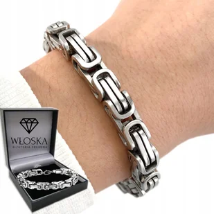 Gruba Bransoletka Srebrna Męska Bransoleta Bizantyjski Królewski + Gratis - Bransolety męskie - miniaturka - grafika 1