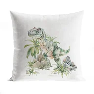 Poszewki na poduszki - Poszewka welwetowa do pokoju dziecka, Dinozaury, rozmiar 40x40 cm - miniaturka - grafika 1