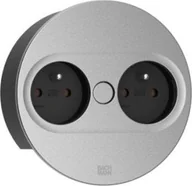 Gniazdka elektryczne - Bachmann BACHMANN TWIST 2 2xUTE 2.0m AEH srebrny okrągły - miniaturka - grafika 1