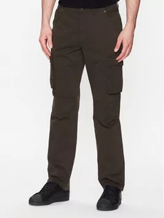 Spodnie męskie - Volcano Spodnie materiałowe Hampter M07234-S23 Khaki Regular Fit - grafika 1