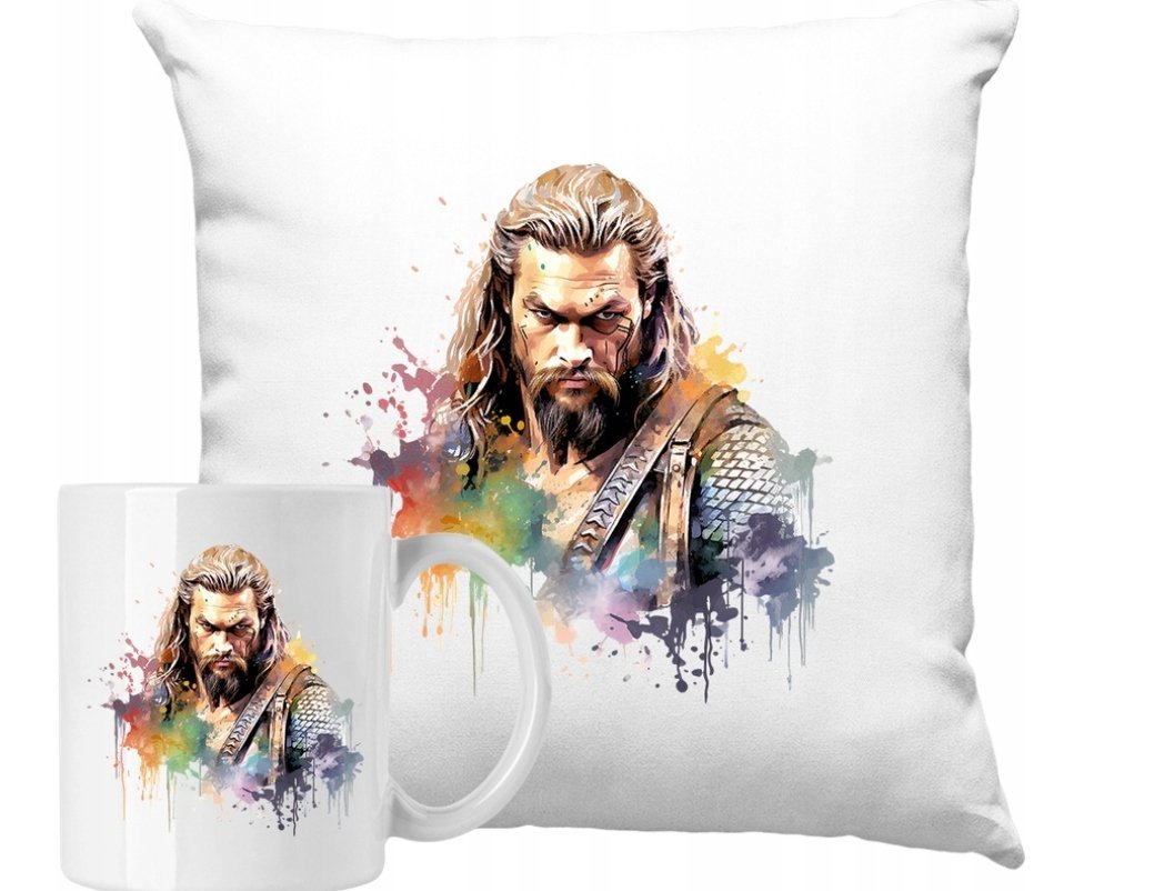 ZESTAW PODUSZKA + KUBEK Aquaman Pomysł na Prezent +IMIĘ #2