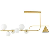 Lampy sufitowe - NOWOCZESNA LAMPA WISZĄCA MOSIĘŻNO-BIAŁA AMADEO W7 - miniaturka - grafika 1